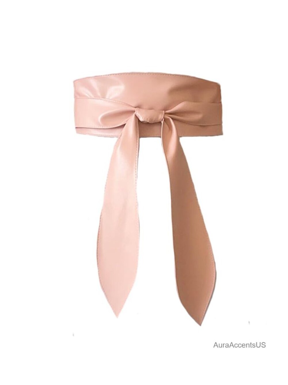 Women's Wide Faux Leather Obi Wrap Belt Knotted Cinch Tie